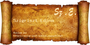 Szigriszt Edina névjegykártya